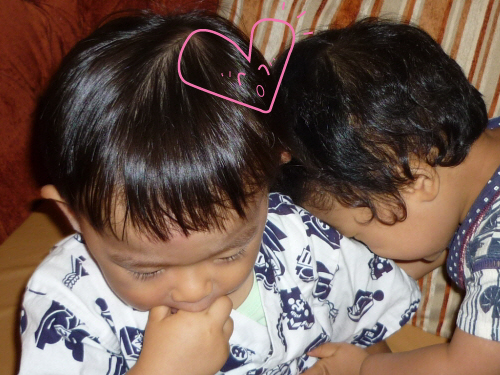 編集_ ハート たろう君 まー君サイズ変更 まー君 たろう君P1030626