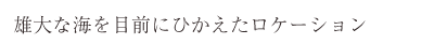 雄大な海を目前にひかえたロケーション